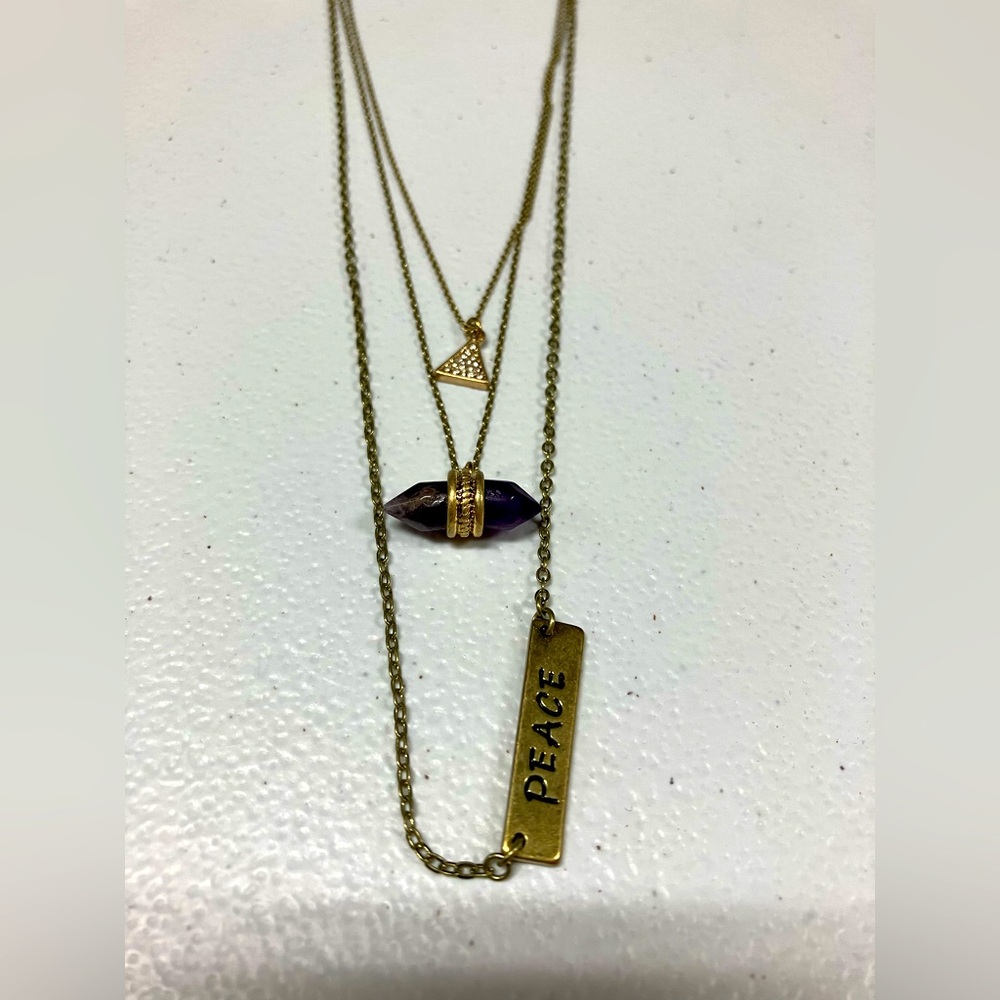 NWT 3 Layer Gold Tone Necklace - Picture 3 of 6